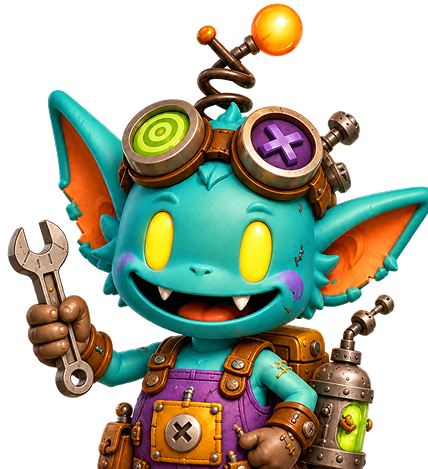 Nibo - a clever gadget-loving goblin character from Kiko